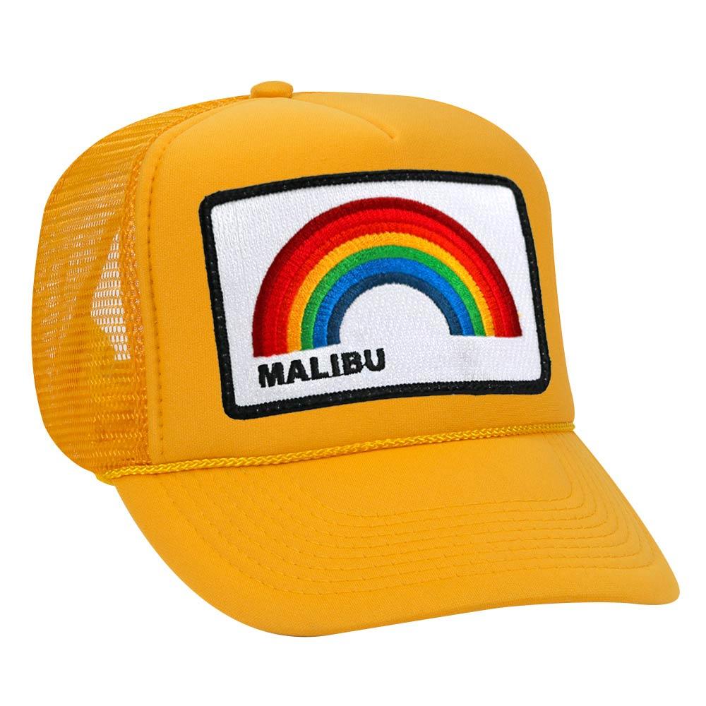 MALIBU RAINBOW TRUCKER HAT HATS Aviator Nation OS GOLD 
