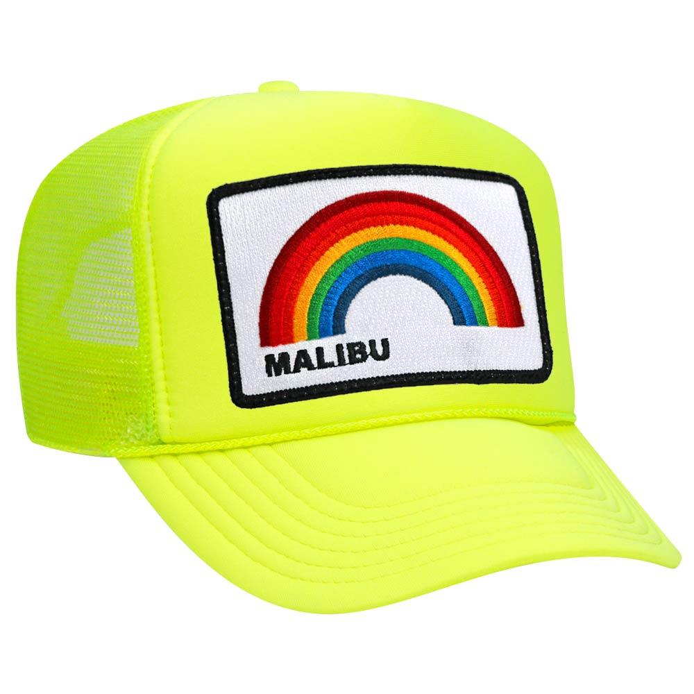 MALIBU RAINBOW TRUCKER HAT HATS Aviator Nation OS NEON YELLOW 