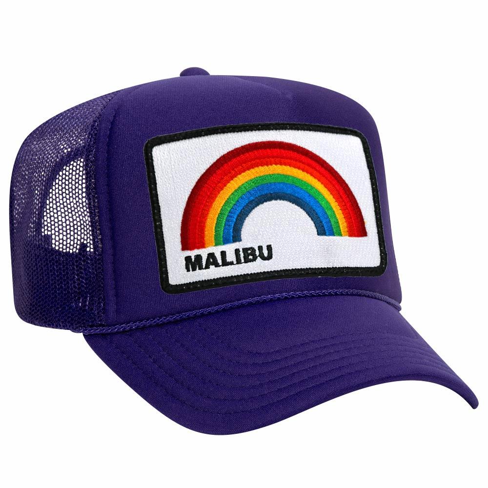 MALIBU RAINBOW TRUCKER HAT HATS Aviator Nation OS PURPLE 