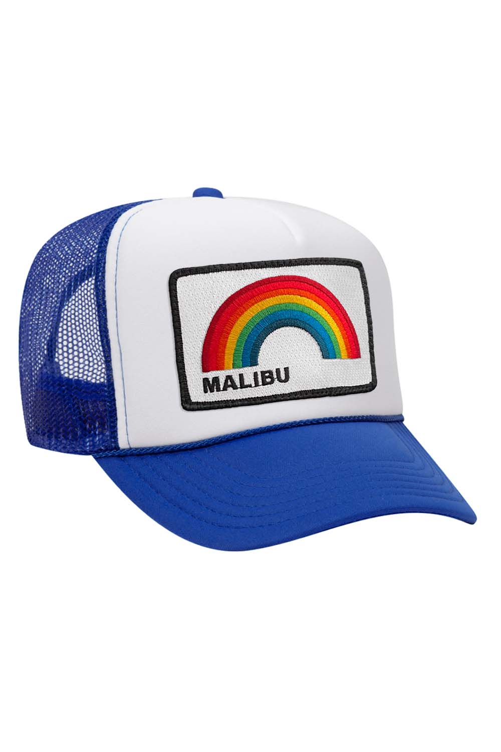 MALIBU RAINBOW TRUCKER HAT HATS Aviator Nation OS ROYAL // WHITE // ROYAL 