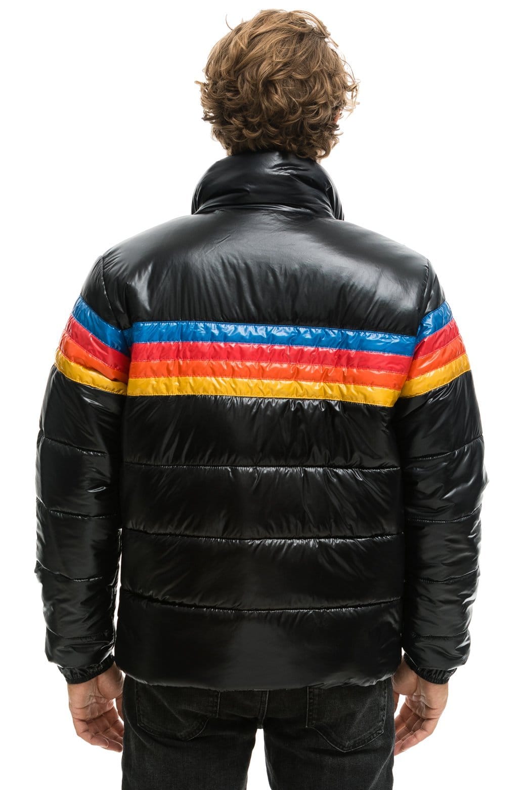 MEN'S 4 STRIPE LUXE TRAVELER JACKET - GLOSSY BLACK Jacket Aviator Nation 