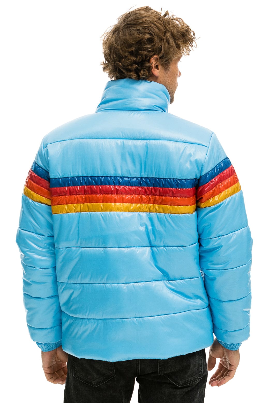 MEN'S 4 STRIPE LUXE TRAVELER JACKET - GLOSSY SKY Jacket Aviator Nation 