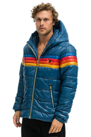 MEN'S 4 STRIPE LUXE TREKKER JACKET - GLOSSY DEEP BLUE Jacket Aviator Nation 