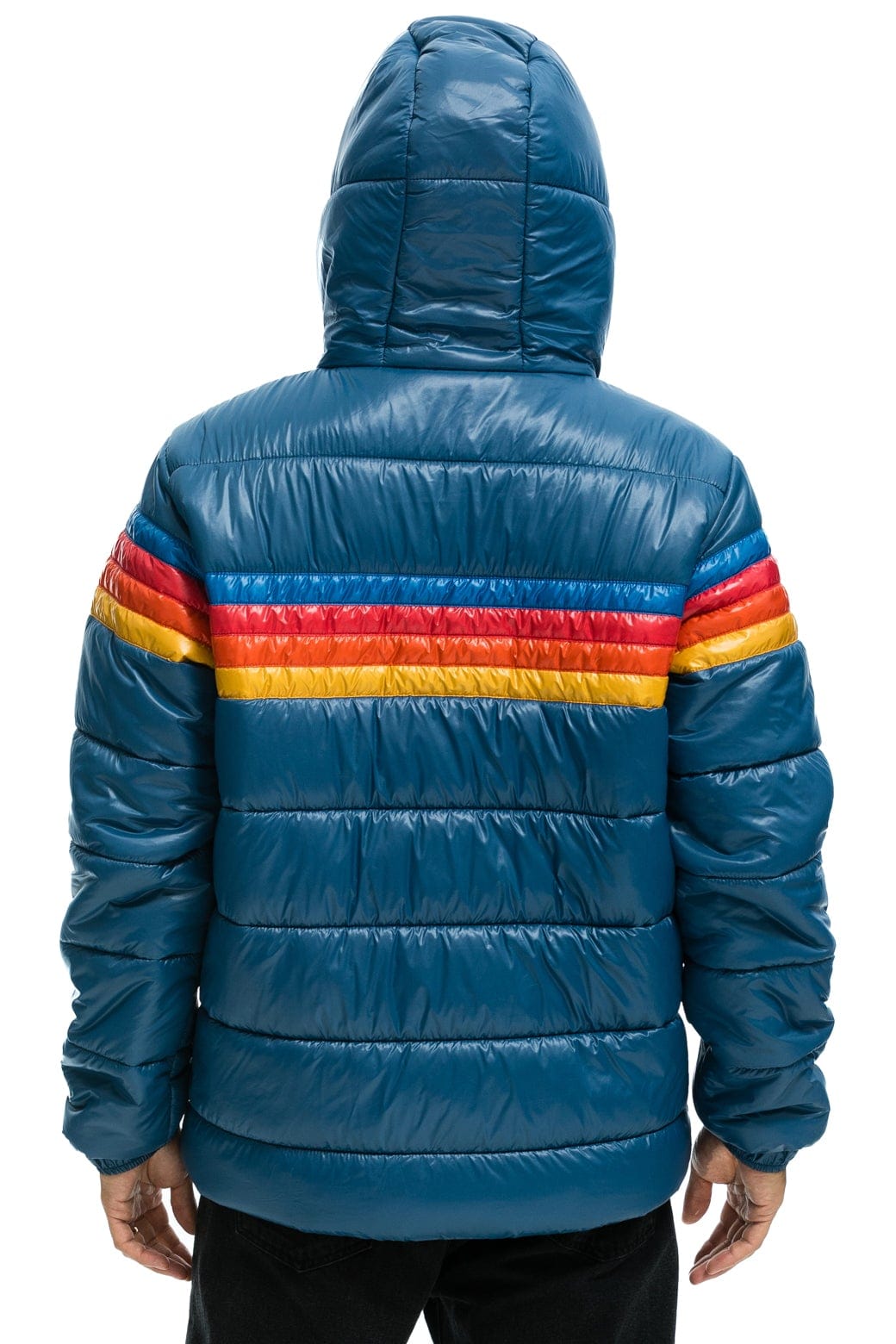 MEN'S 4 STRIPE LUXE TREKKER JACKET - GLOSSY DEEP BLUE Jacket Aviator Nation 