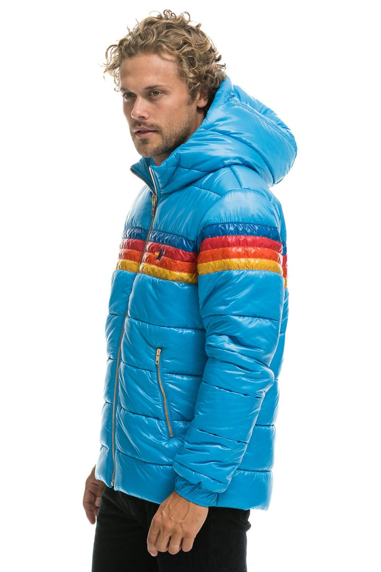 MEN'S 4 STRIPE LUXE TREKKER JACKET - GLOSSY OCEAN Jacket Aviator Nation