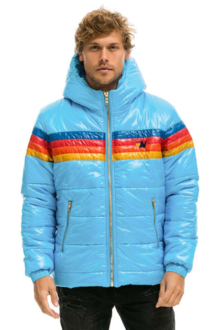 MEN'S 4 STRIPE LUXE TREKKER JACKET - GLOSSY SKY Jacket Aviator Nation 
