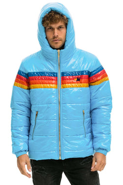 MEN'S 4 STRIPE LUXE TREKKER JACKET - GLOSSY SKY Jacket Aviator Nation 
