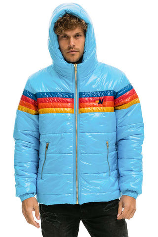 MEN'S 4 STRIPE LUXE TREKKER JACKET - GLOSSY SKY Jacket Aviator Nation 