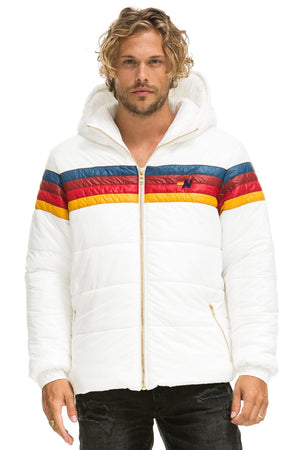 4 STRIPE LUXE TREKKER JACKET - GLOSSY WHITE