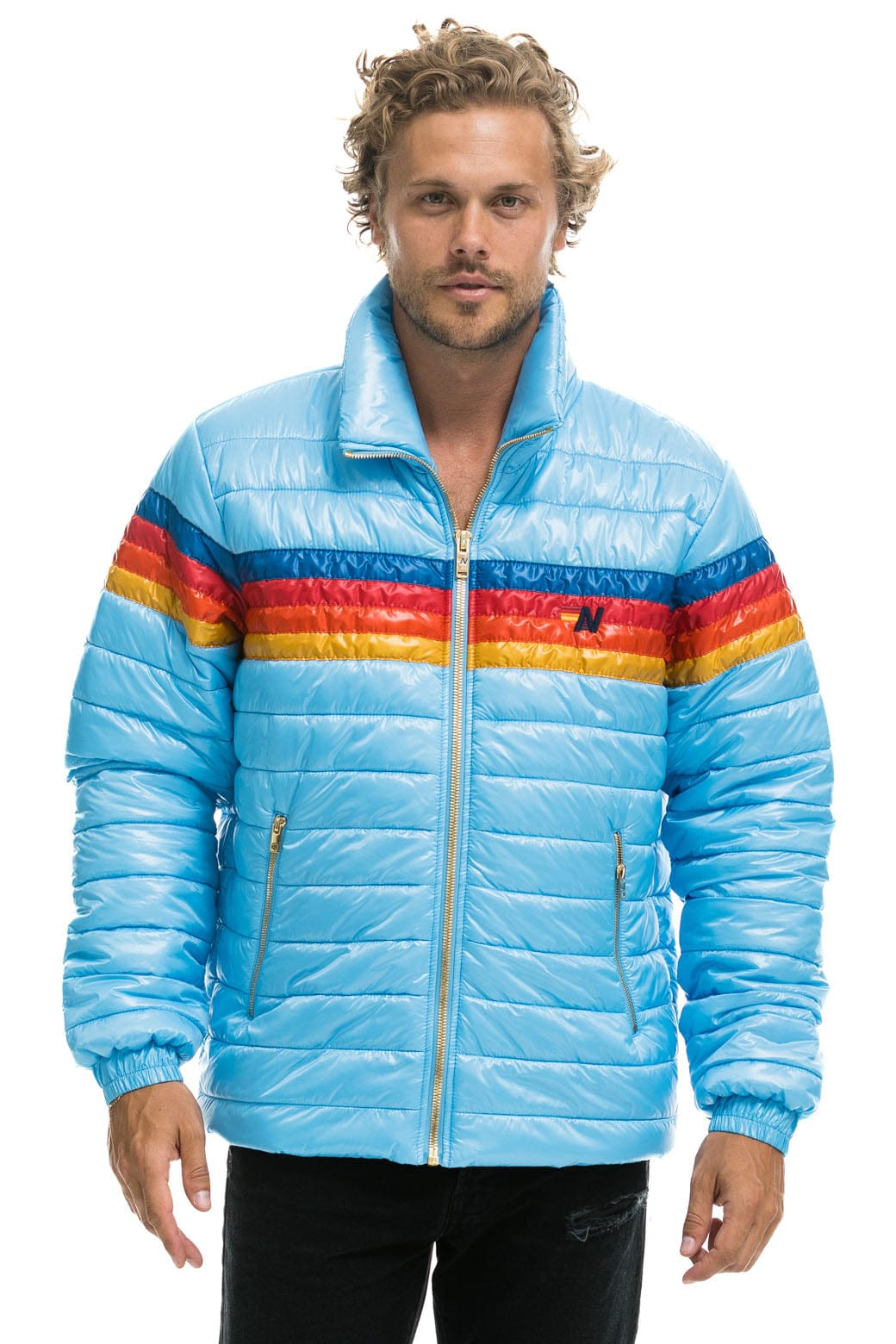 MEN'S 4 STRIPE TRAVELER JACKET - GLOSSY SKY Jacket Aviator Nation 