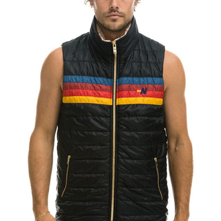 MEN'S 4 STRIPE VEST - BLACK Vest Aviator Nation 