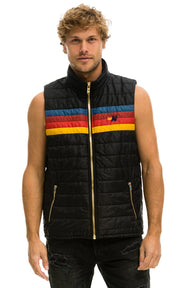 MEN'S 4 STRIPE VEST - BLACK Vest Aviator Nation 