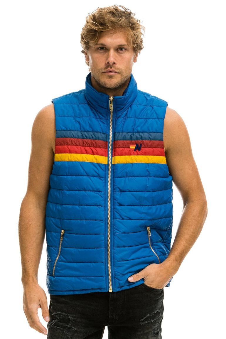 MEN'S 4 STRIPE VEST - SNORKEL BLUE Men's Vest Aviator Nation 