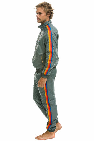 MEN'S 4 STRIPE WIND PANT - SEDONA GREY Men's Sweatpants Aviator Nation 