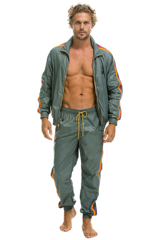 MEN'S 4 STRIPE WIND PANT - SEDONA GREY Men's Sweatpants Aviator Nation 