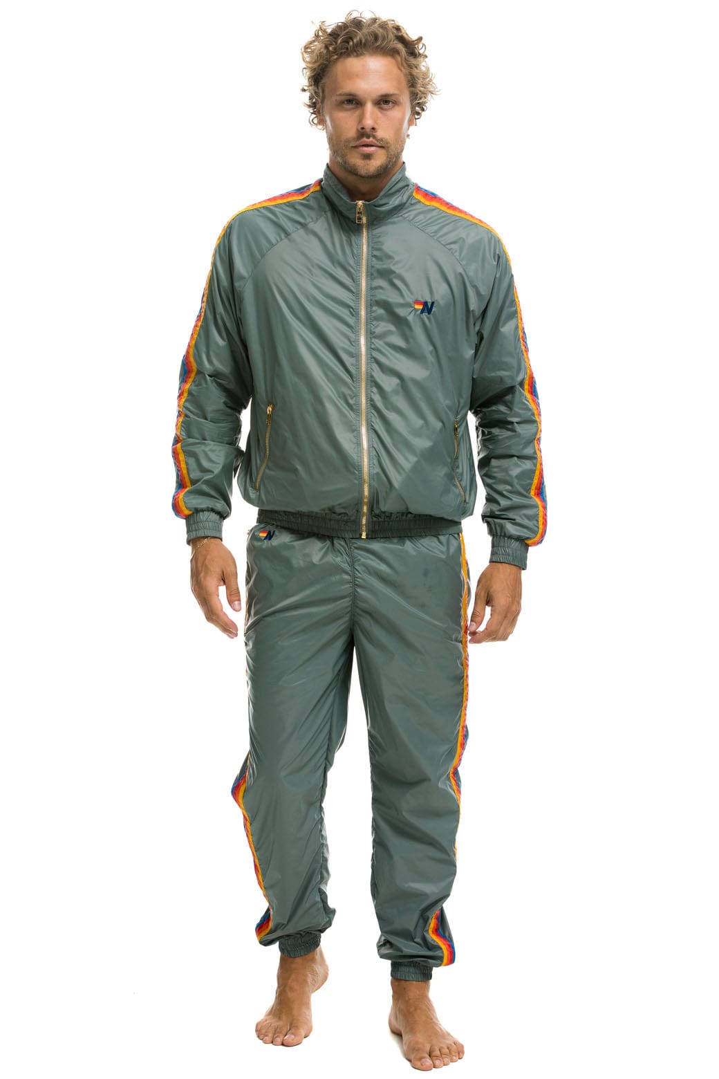 MEN'S 4 STRIPE WIND PANT - SEDONA GREY Outerwear Aviator Nation 