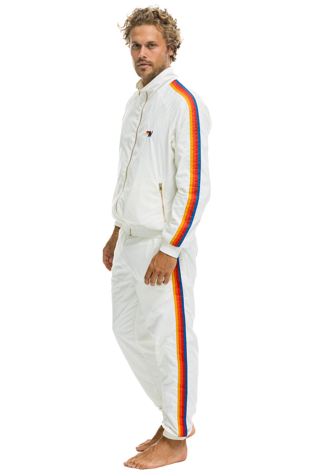 MEN&#39;S 4 STRIPE WIND PANT - WHITE Men&#39;s Sweatpants Aviator Nation 