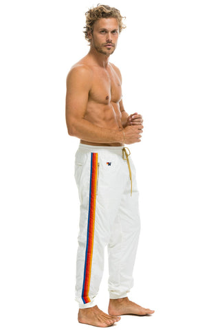 MEN'S 4 STRIPE WIND PANT - WHITE Outerwear Aviator Nation 