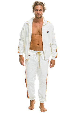 MEN'S 4 STRIPE WIND PANT - WHITE Outerwear Aviator Nation 