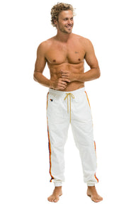 MEN'S 4 STRIPE WIND PANT - WHITE Outerwear Aviator Nation 