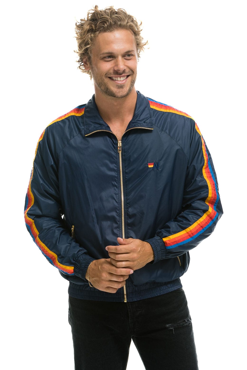 MEN'S 4 STRIPE WINDBREAKER - NAVY Jacket Aviator Nation 