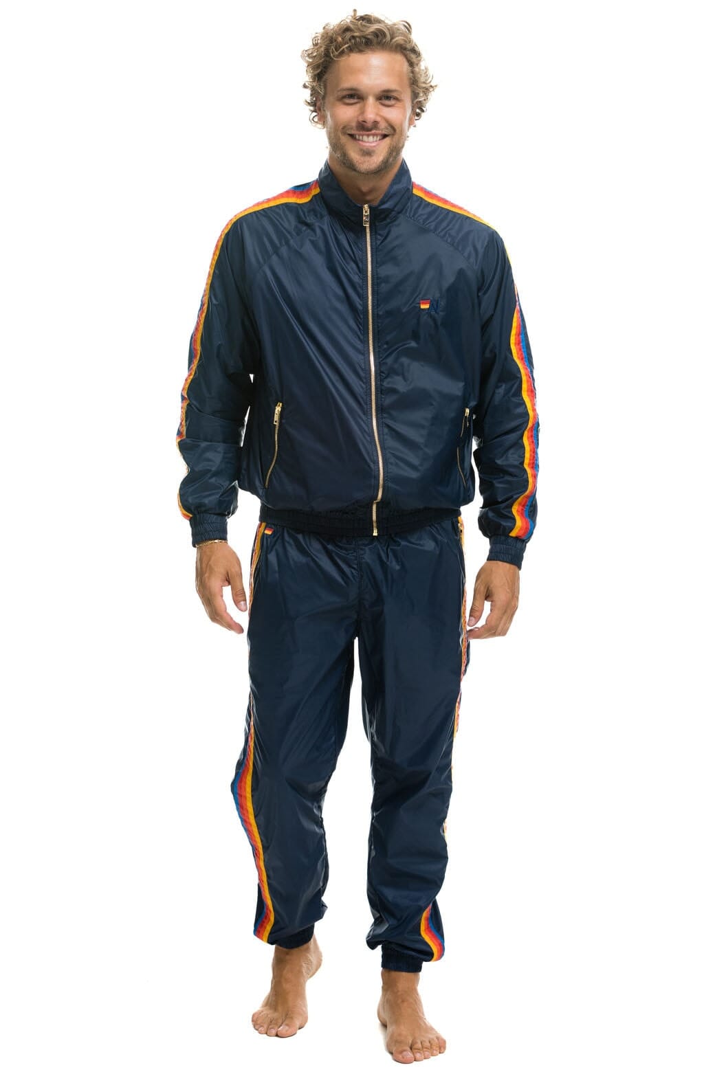 MEN'S 4 STRIPE WINDBREAKER - NAVY Men's Windbreaker Aviator Nation 