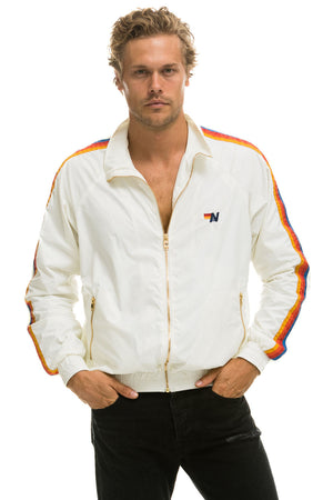 MEN'S 4 STRIPE WINDBREAKER - WHITE