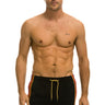 MEN'S 5 STRIPE FLEX SHORTS - BLACK Men's Board Shorts Aviator Nation 