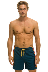 MEN'S 5 STRIPE FLEX SHORTS - DEEP OCEAN Men's Board Shorts Aviator Nation 