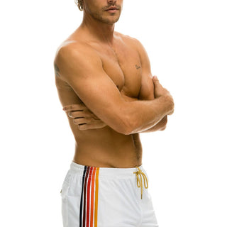 MEN'S 5 STRIPE FLEX SHORTS - WHITE Men's Board Shorts Aviator Nation 
