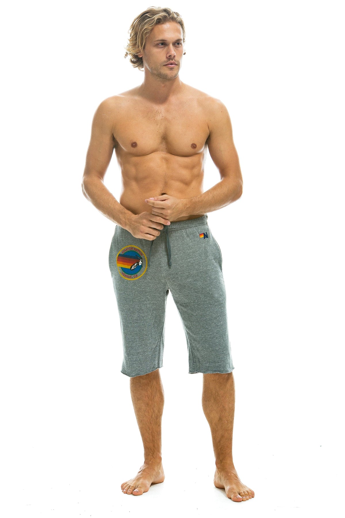 MEN'S AVIATOR NATION SWEATSHORTS - HEATHER GREY Sweatshorts Aviator Nation 
