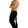 MEN'S BOLT CASHMERE LIGHT SWEATER PANT - BLACK // WHITE BOLT Men's Sweatpants Aviator Nation 