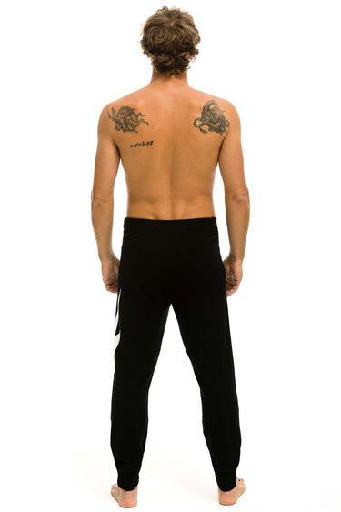 MEN'S BOLT CASHMERE LIGHT SWEATER PANT - BLACK // WHITE BOLT Men's Sweatpants Aviator Nation 