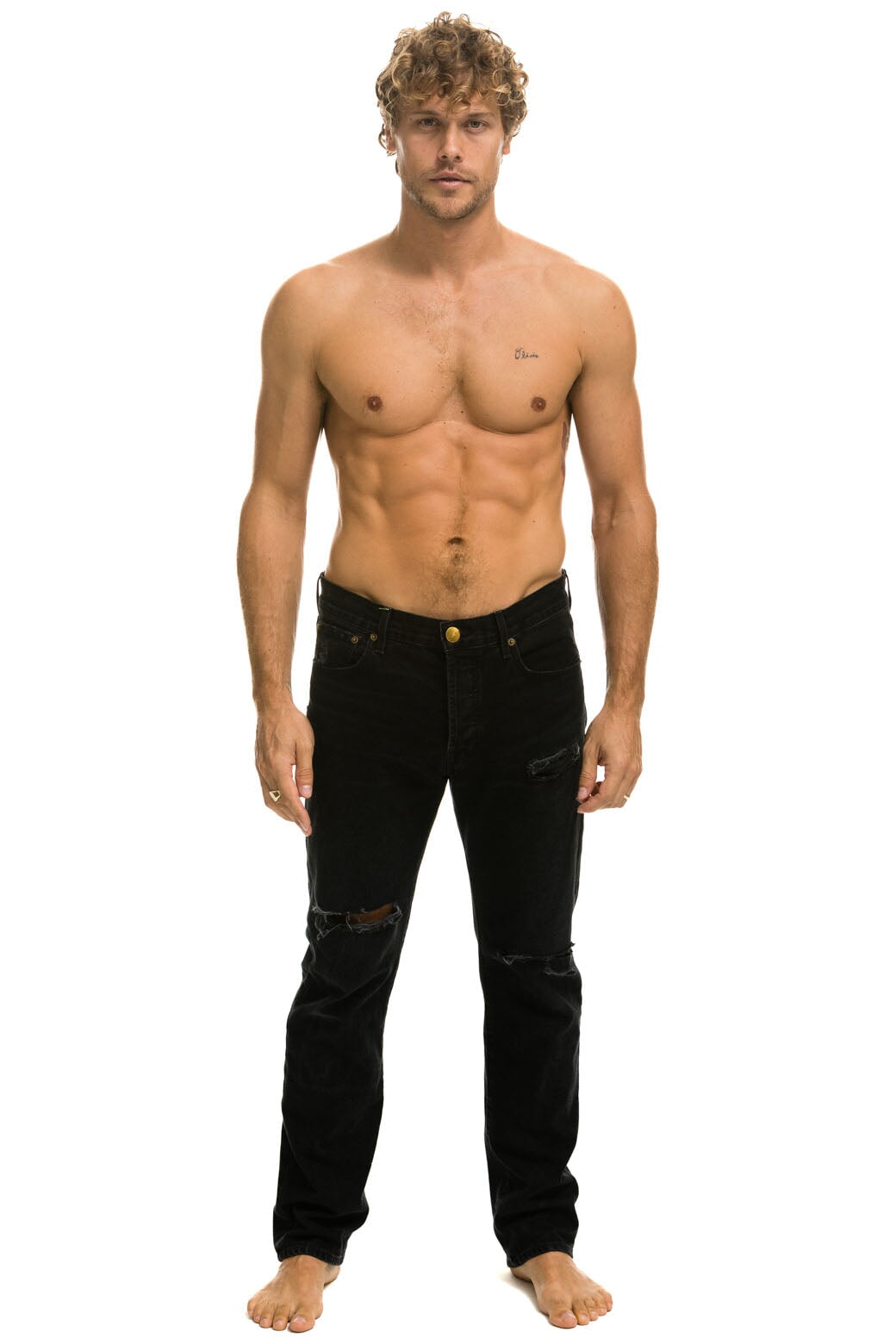 MEN'S CLASSIC STRAIGHT LEG DENIM JEAN - VINTAGE BLACK Men's Jeans Aviator Nation 