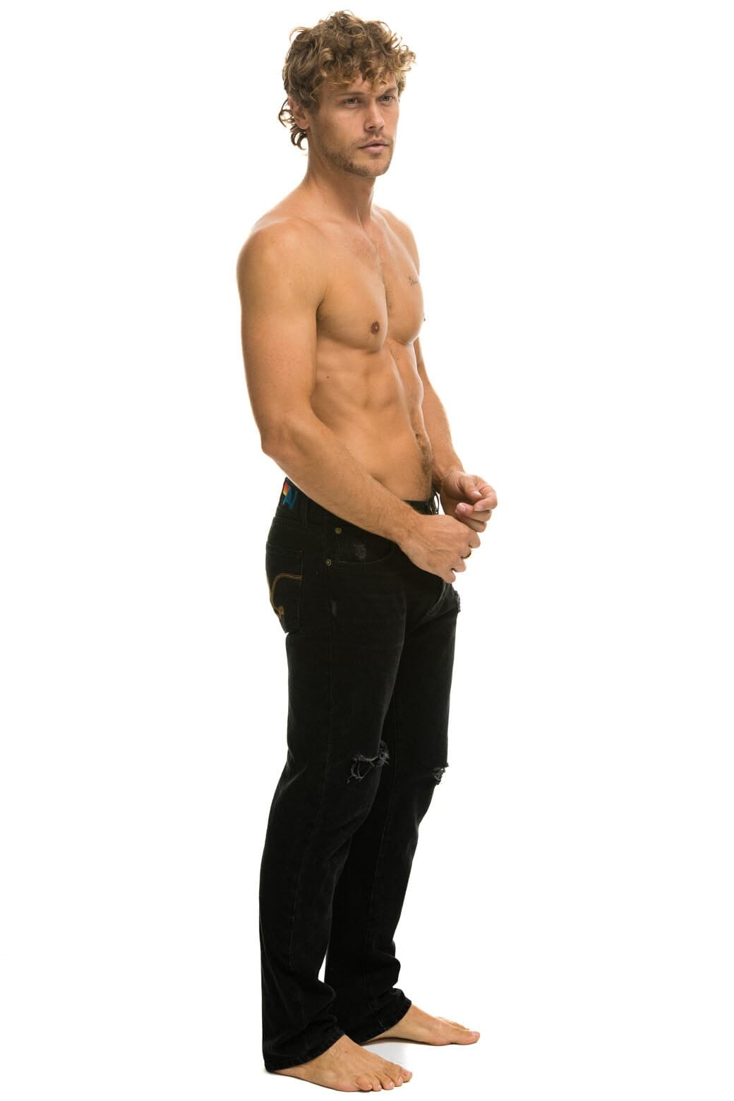 MEN'S CLASSIC STRAIGHT LEG DENIM JEAN - VINTAGE BLACK Men's Jeans Aviator Nation 