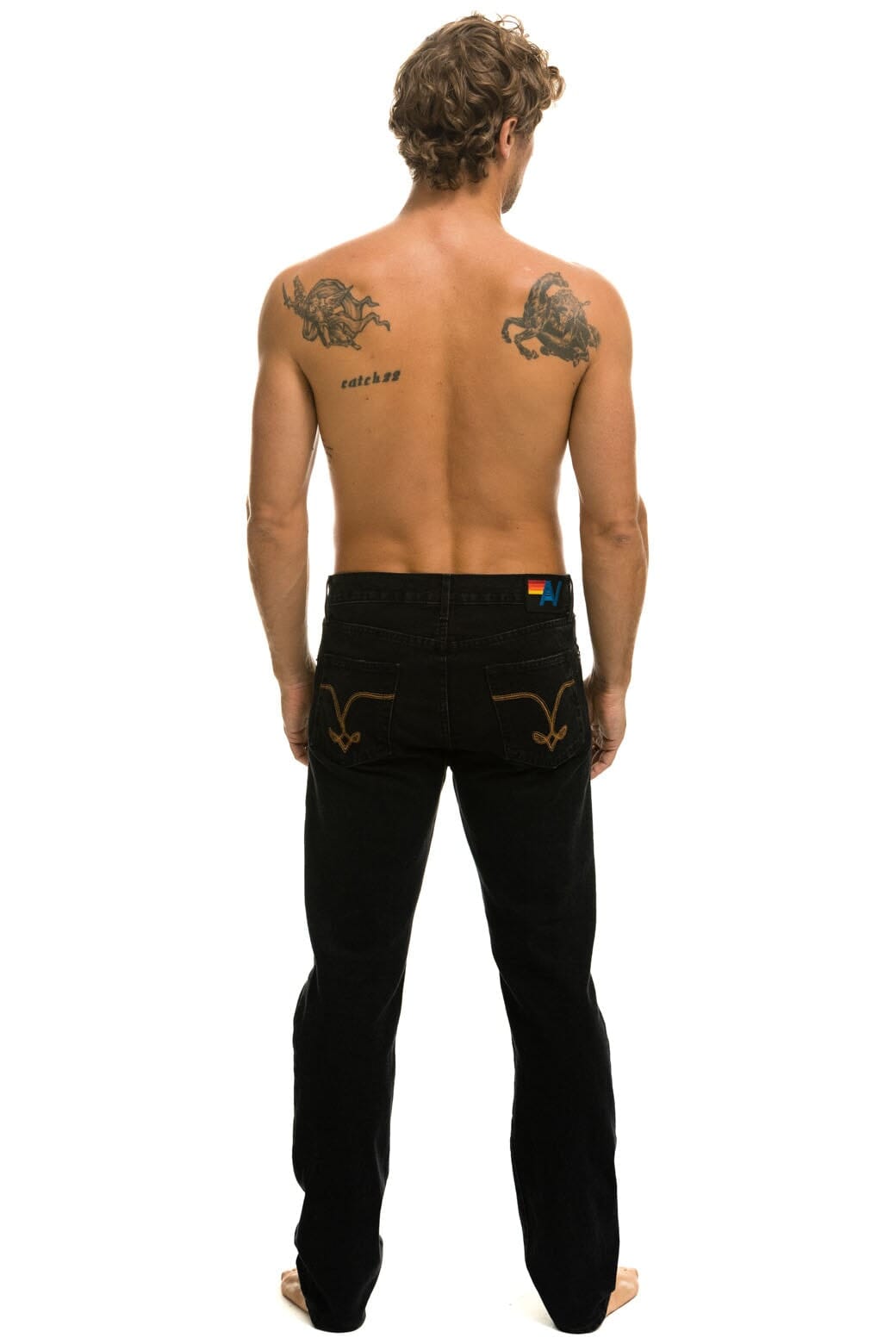 MEN'S CLASSIC STRAIGHT LEG DENIM JEAN - VINTAGE BLACK Men's Jeans Aviator Nation 