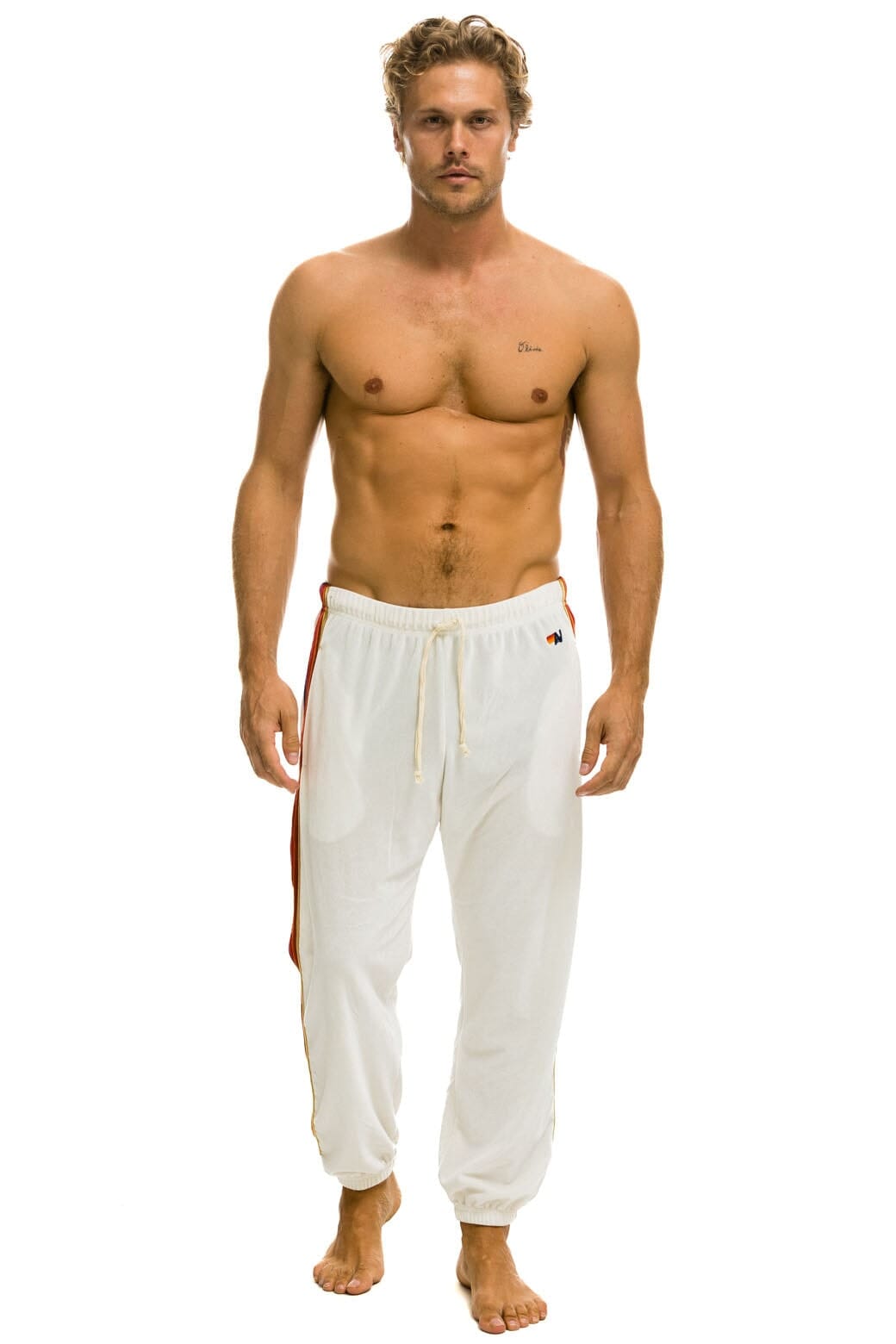 MEN'S CLASSIC VELVET SWEATPANTS - VINTAGE WHITE Mens Sweatpants Aviator Nation 