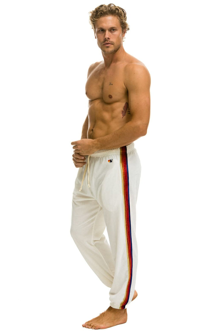 MEN'S CLASSIC VELVET SWEATPANTS - VINTAGE WHITE Mens Sweatpants Aviator Nation 