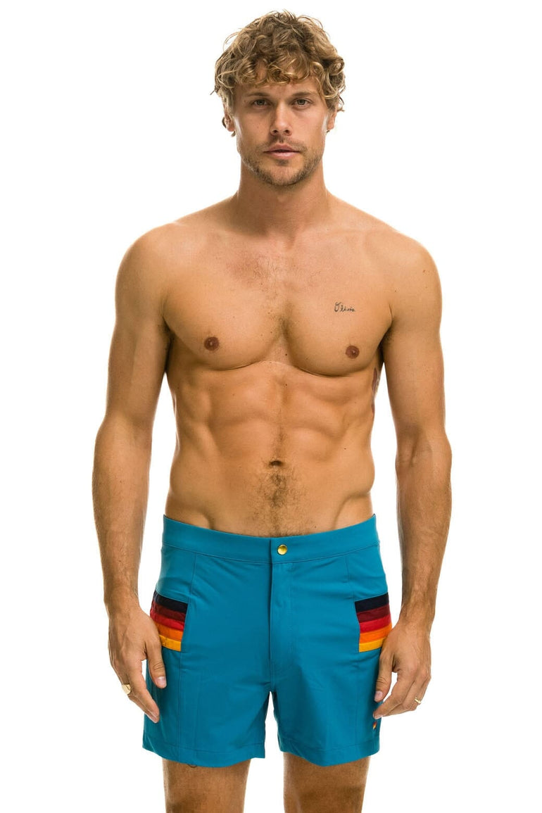 MEN'S HORIZONTAL 5 STRIPE FLEX SHORTS - ANTIGUA Men's Board Shorts Aviator Nation 