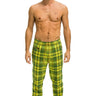 MEN'S PLAID LODGE PANT - AVOCADO PLAID Mens Sweatpants Aviator Nation 
