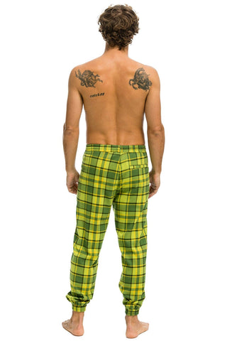 MEN'S PLAID LODGE PANT - AVOCADO PLAID Mens Sweatpants Aviator Nation 