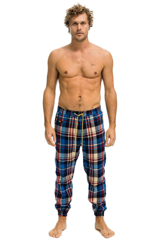 MEN'S PLAID LODGE PANT - PATRIOT PLAID Mens Sweatpants Aviator Nation 
