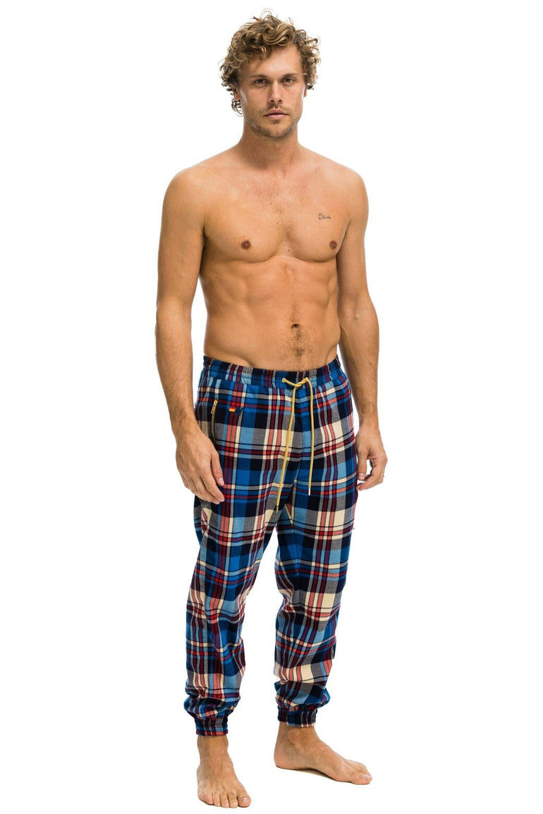 MEN'S PLAID LODGE PANT - PATRIOT PLAID Mens Sweatpants Aviator Nation