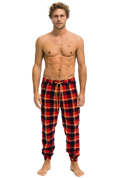 MEN'S PLAID LODGE PANT - RUGBY PLAID Mens Sweatpants Aviator Nation 