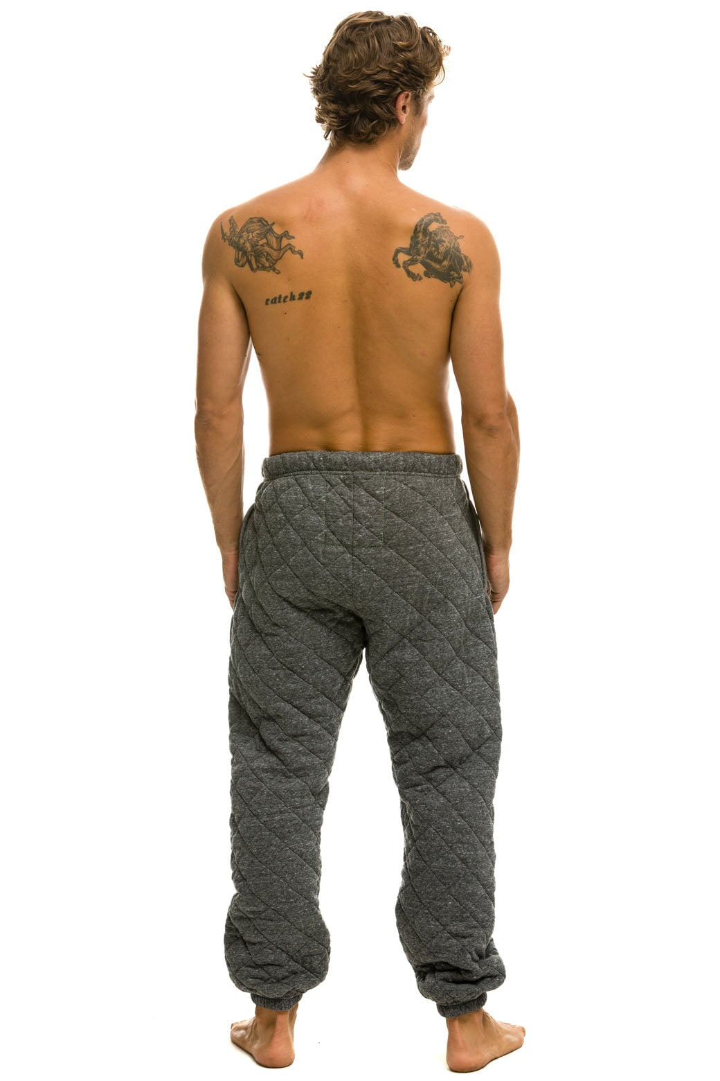 QUILTED SWEATPANTS - HEATHER GREY - Aviator Nation