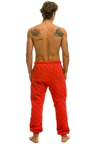 MEN'S QUILTED SWEATPANTS - RED Mens Sweatpants Aviator Nation 