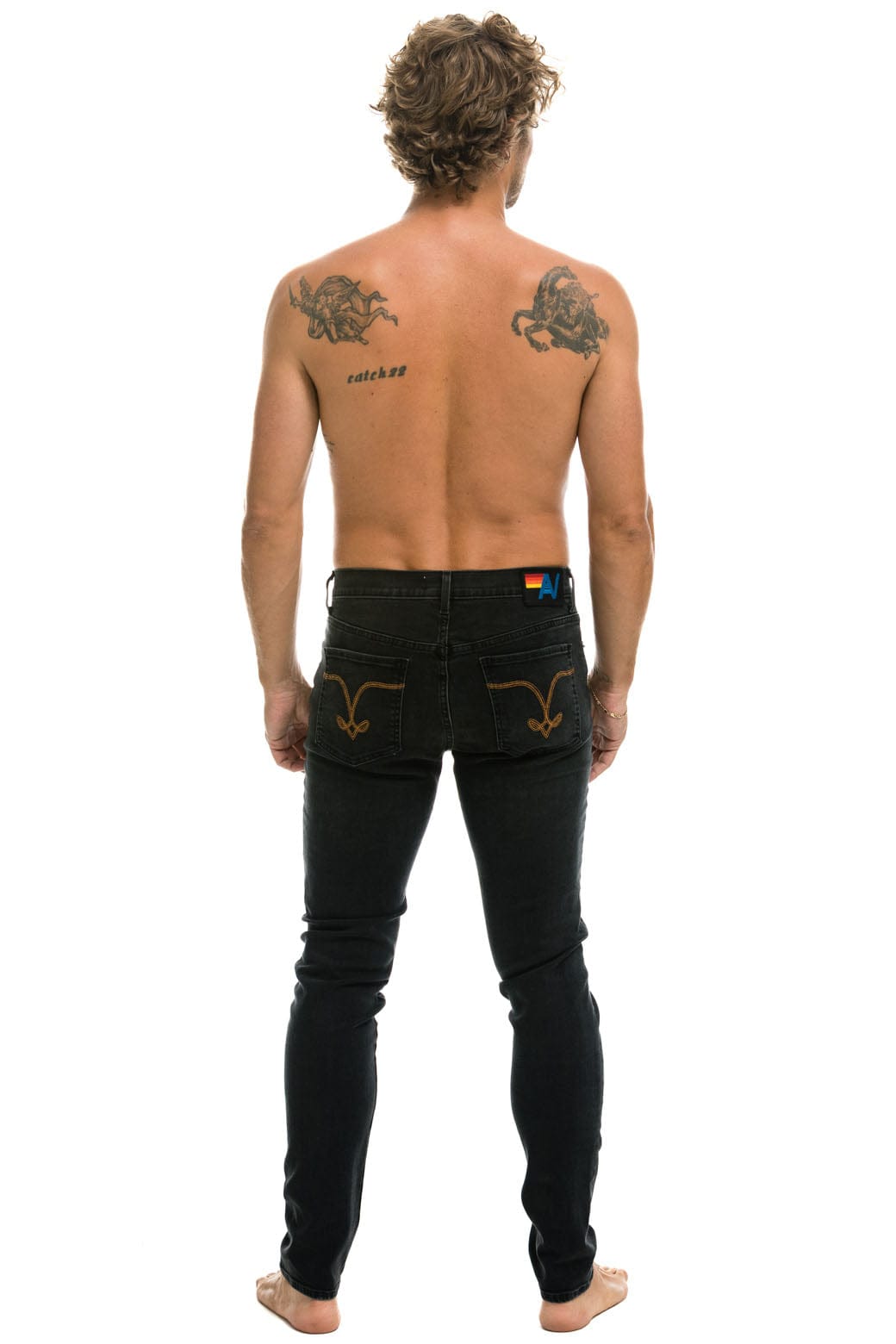 MEN'S SLIM FIT SURFER DENIM JEAN - VINTAGE BLACK Men's Jeans Aviator Nation 