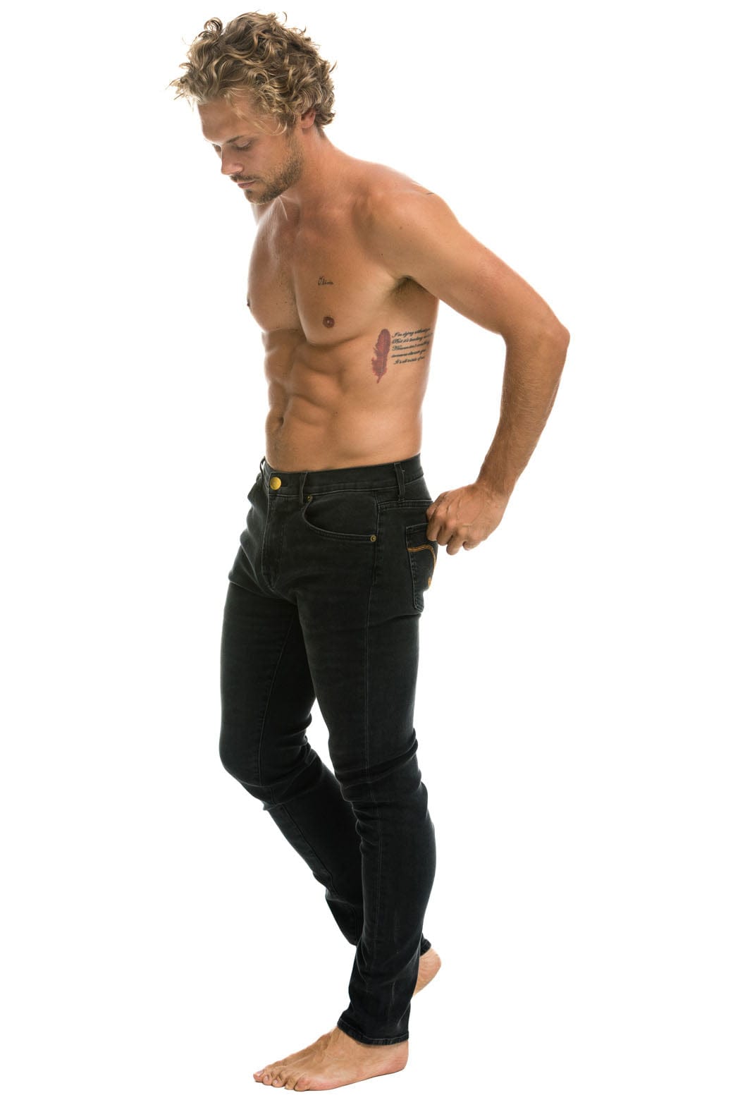 MEN'S SLIM FIT SURFER DENIM JEAN - VINTAGE BLACK Men's Jeans Aviator Nation 