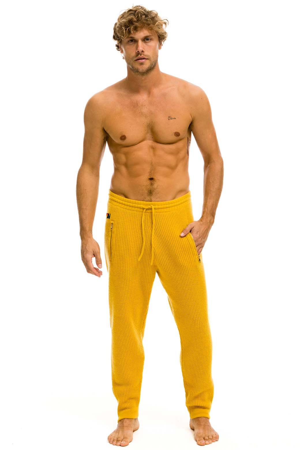 MEN'S VINTAGE CABIN CASHMERE SWEATER PANT - GOLD WOMENS Aviator Nation 