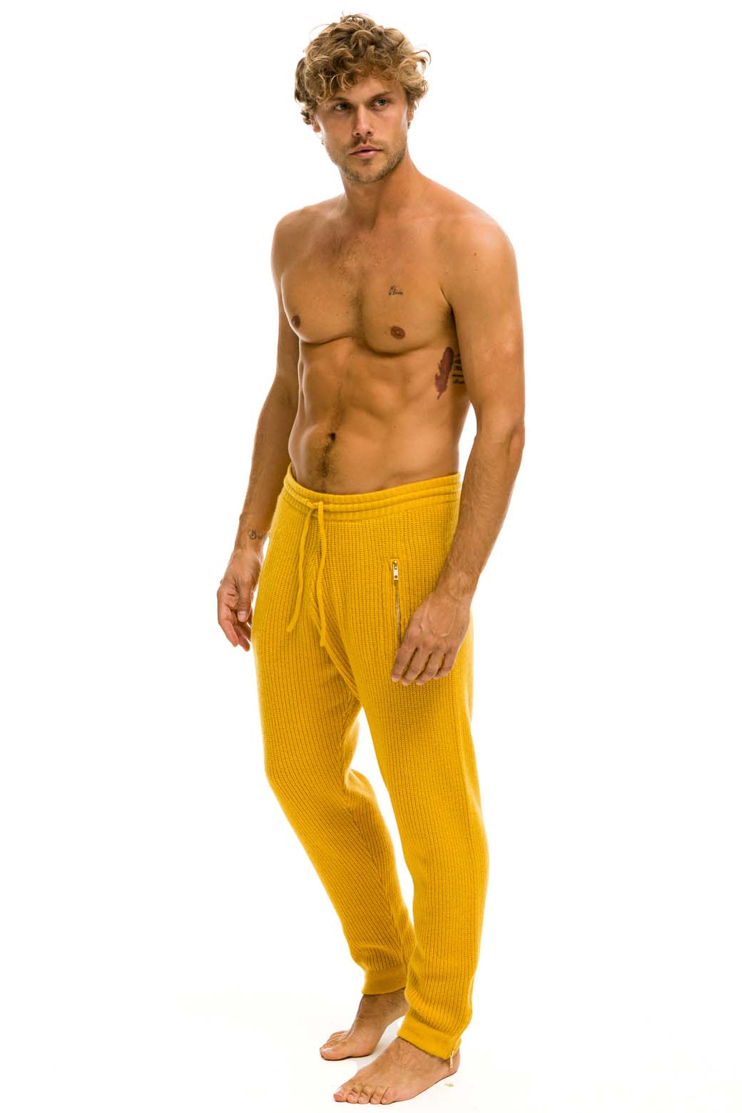 MEN'S VINTAGE CABIN CASHMERE SWEATER PANT - GOLD WOMENS Aviator Nation 